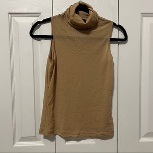 Express tank M medium mesh sparkly nude turtleneck sheer tank top EUC